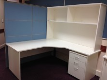  Ecotech And Axis 18 90 Degree Workstations. Option Of Overhead Hutch Shelf Units